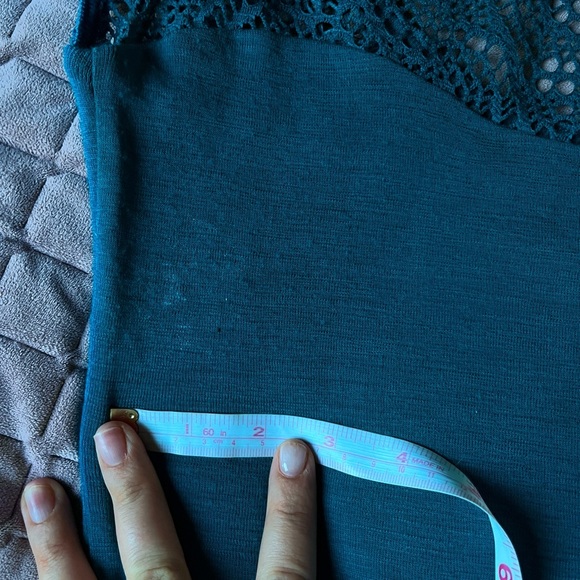 Kookai Teal Wool Mini Dress with Lace Detail Sz 6-8 - Picture 6 of 6